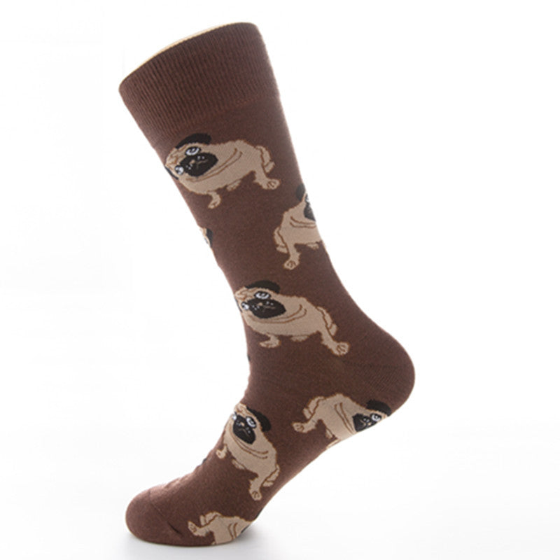 Unisex Cotton Mid-Tube Socks – Colorful Animal Print Casual Crew Socks (41–46)
