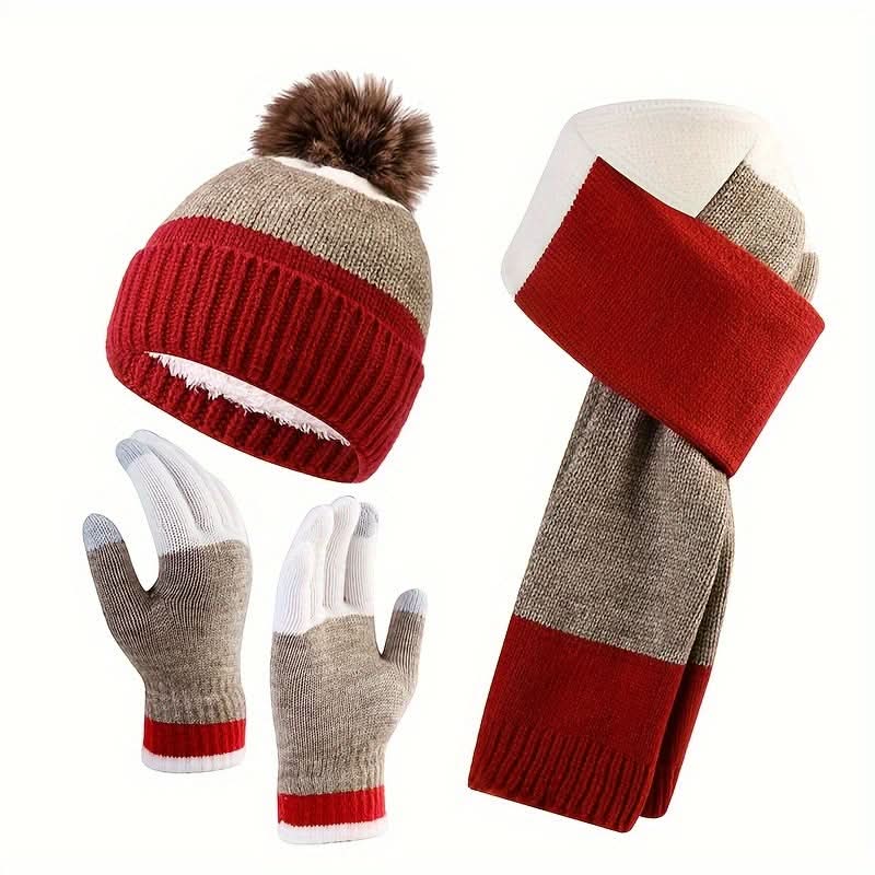 3-Piece Knitted Winter Accessory Set