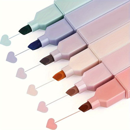6pcs Square Rod Super Soft Highlighter Marker Set – Kawaii Colorful Fun