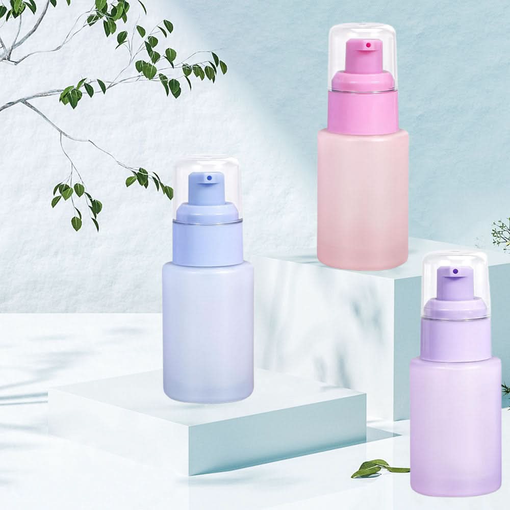 3pcs Leak-Proof Glass Pump Bottles – Refillable Shampoo & Lotion Containers