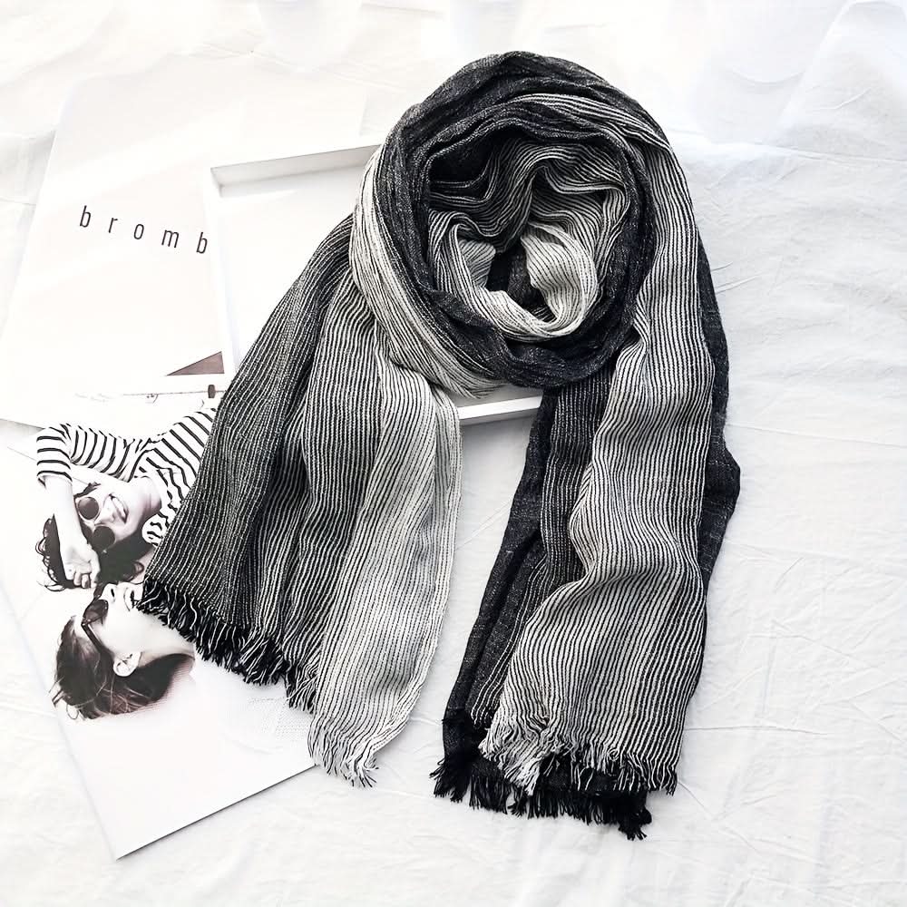 Men's Cozy Rayon-Linen Scarf for Fall & Winter - Stylish, Warm, and Durable
