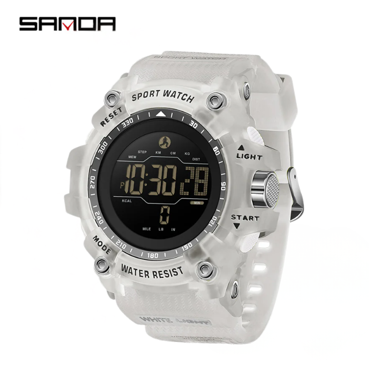 Sanda Men's Sports Digital Watch – Waterproof Pedometer & Calorie Tracker