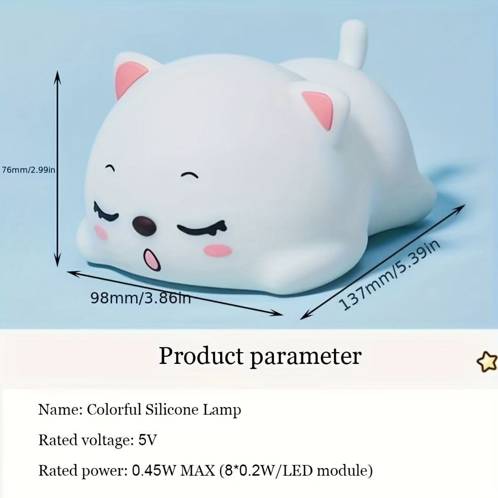 Rechargeable LED Cat Night Light, Touch Control