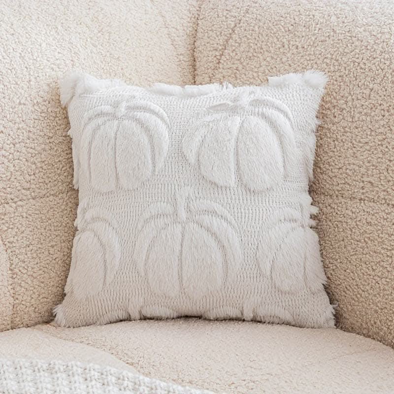 Chic Pumpkin Geometric Wool Cushion Cover