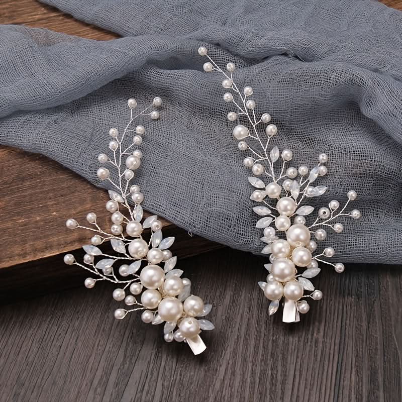 Rhinestone Faux Pearl Bridal Headband Tiara