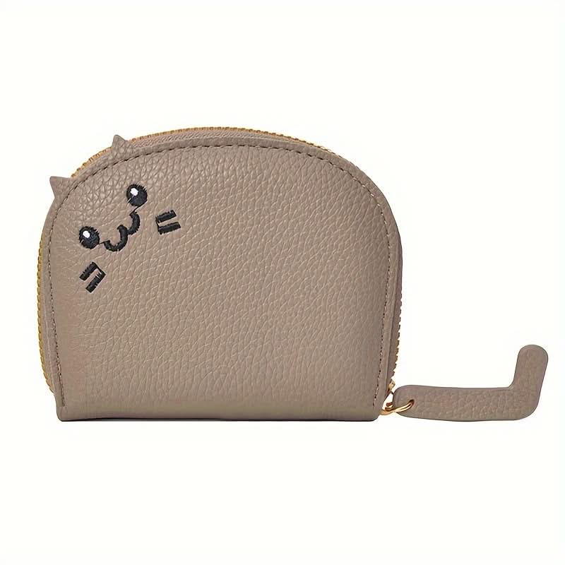 Cute Cat Card Holder for Women – Compact Multi-Card Wallet & Coin Purse
