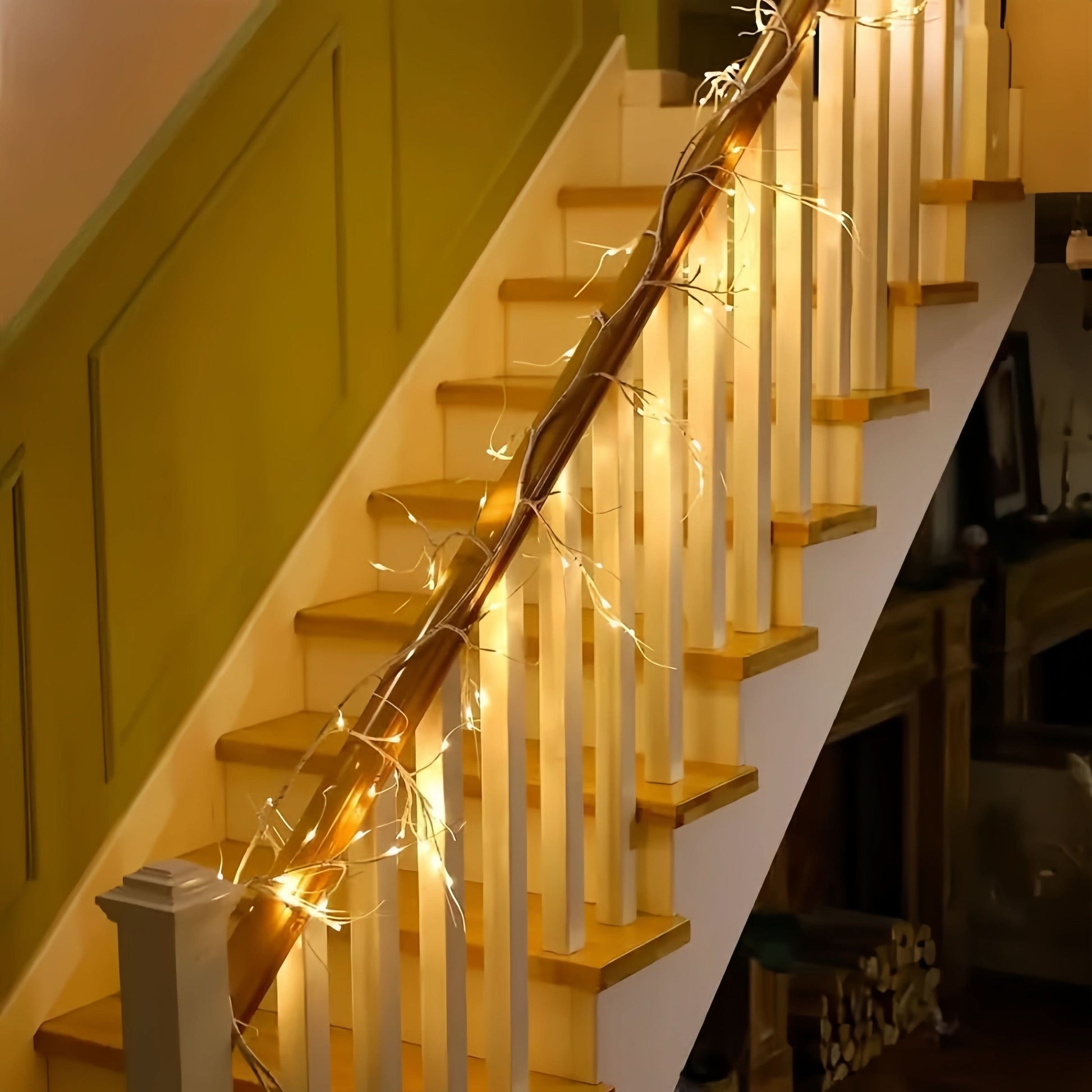 6ft Pre-Lit Birch Garland with 48 LEDs - Battery Operated, Remote & Timer Control