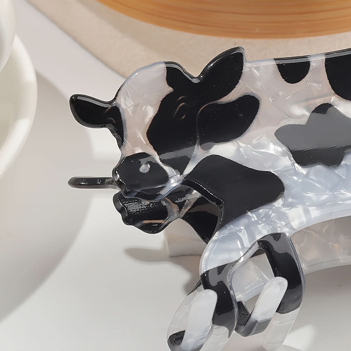Cow Print Cartoon Hair Claw for Girls