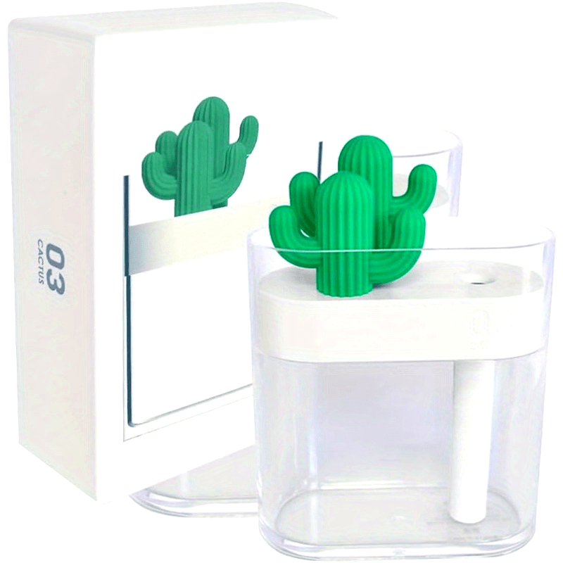 USB Cactus Humidifier with LED Lighting