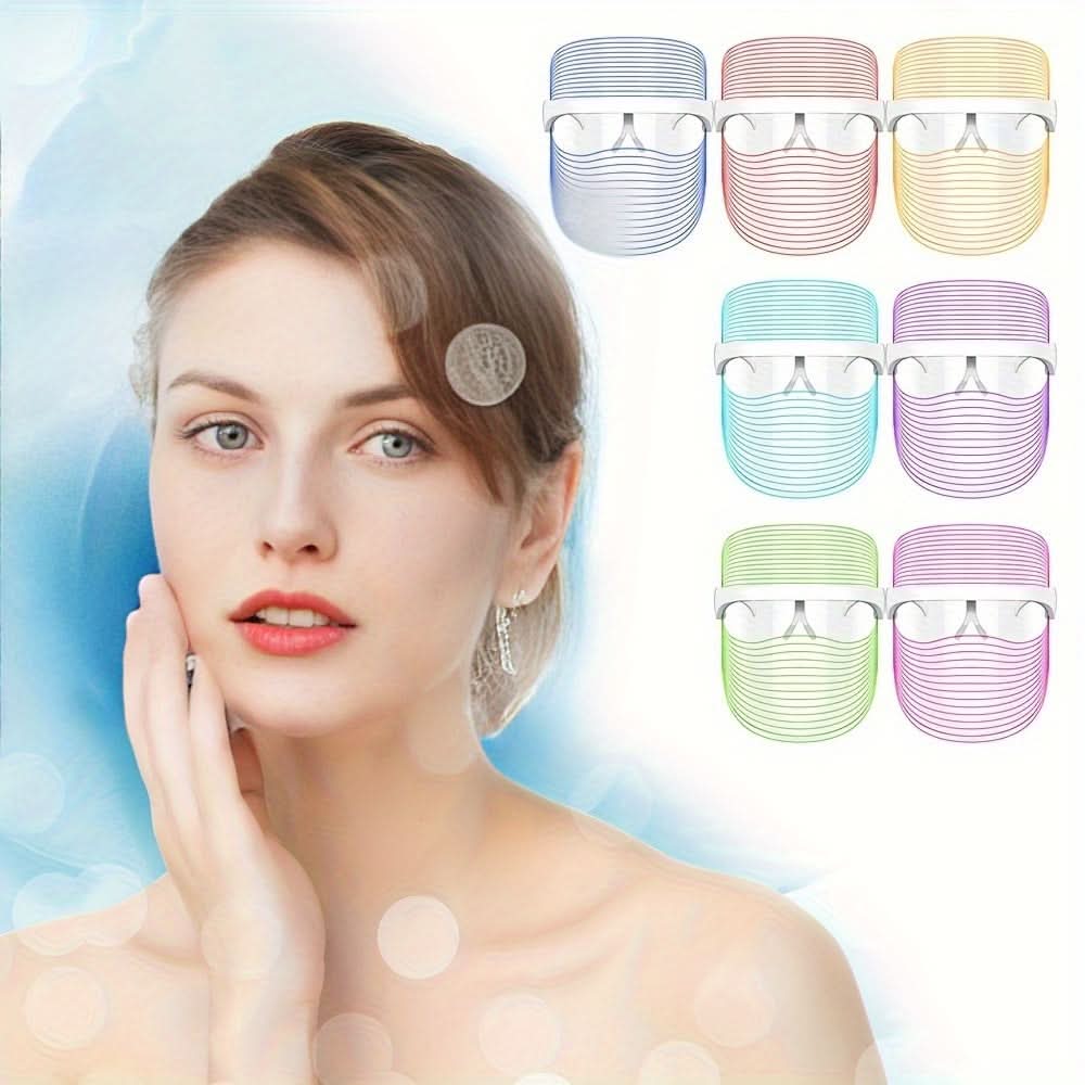 7 Colors LED Face Mask - Portable Touch Screen USB Charged
