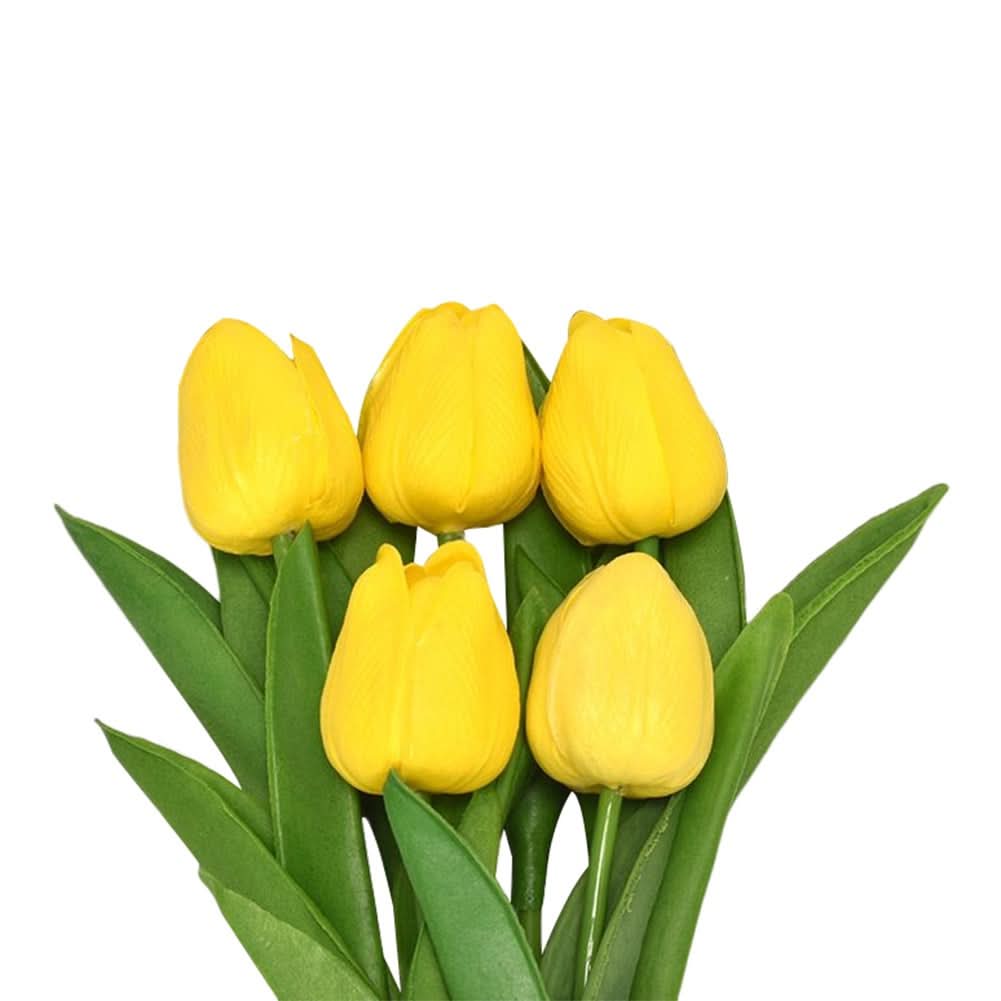 5pcs Realistic Mini Tulip Set – PU Artificial Flowers