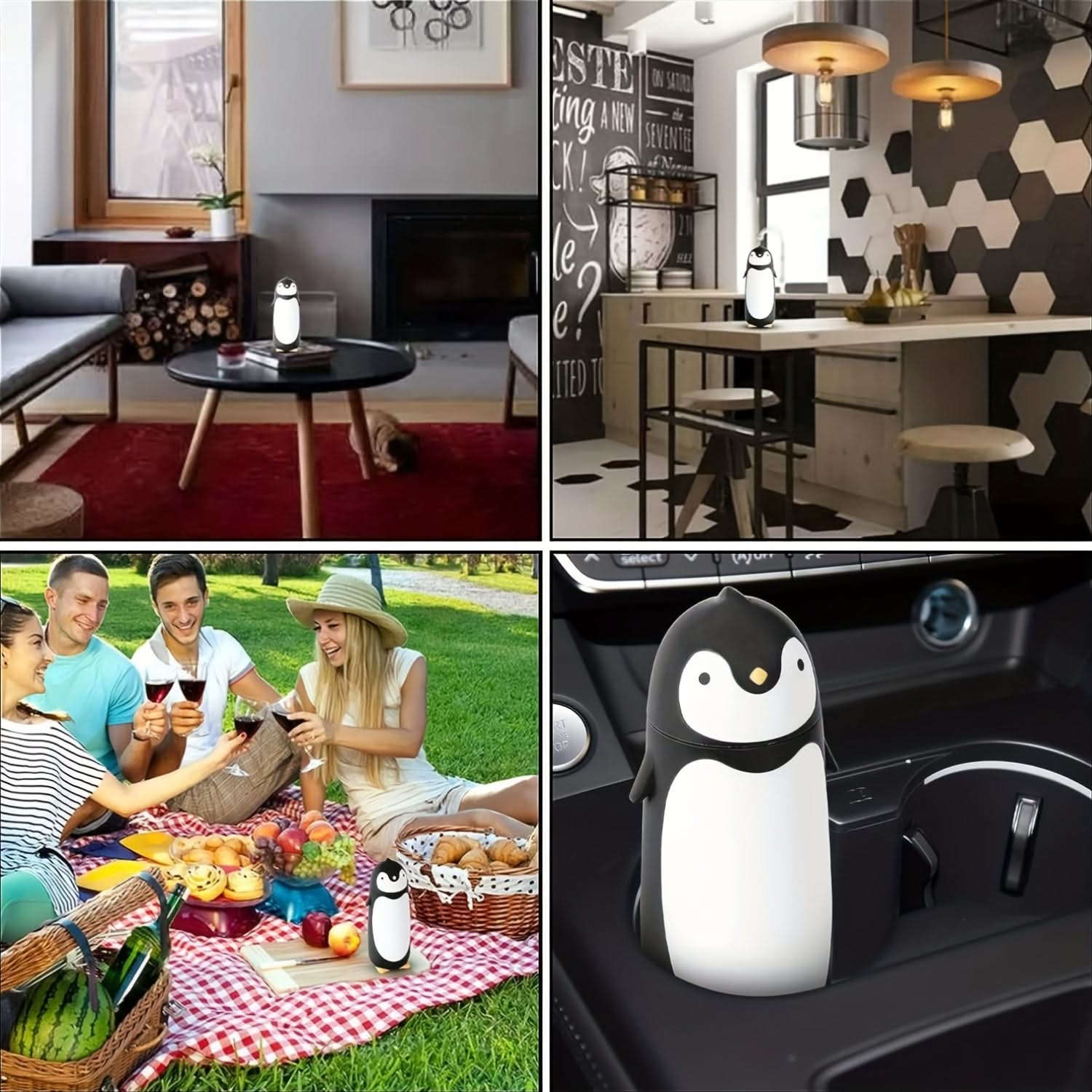 280ml Double-Wall Glass Penguin Tumbler