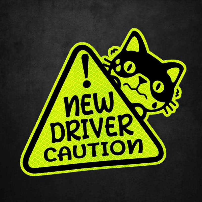 Reflective ‘Novice Driver’ Magnetic Car Stickers – Waterproof & UV-Resistant