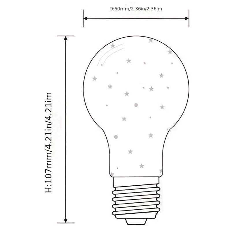 RGB Colorful Glass Fireworks Light Bulb