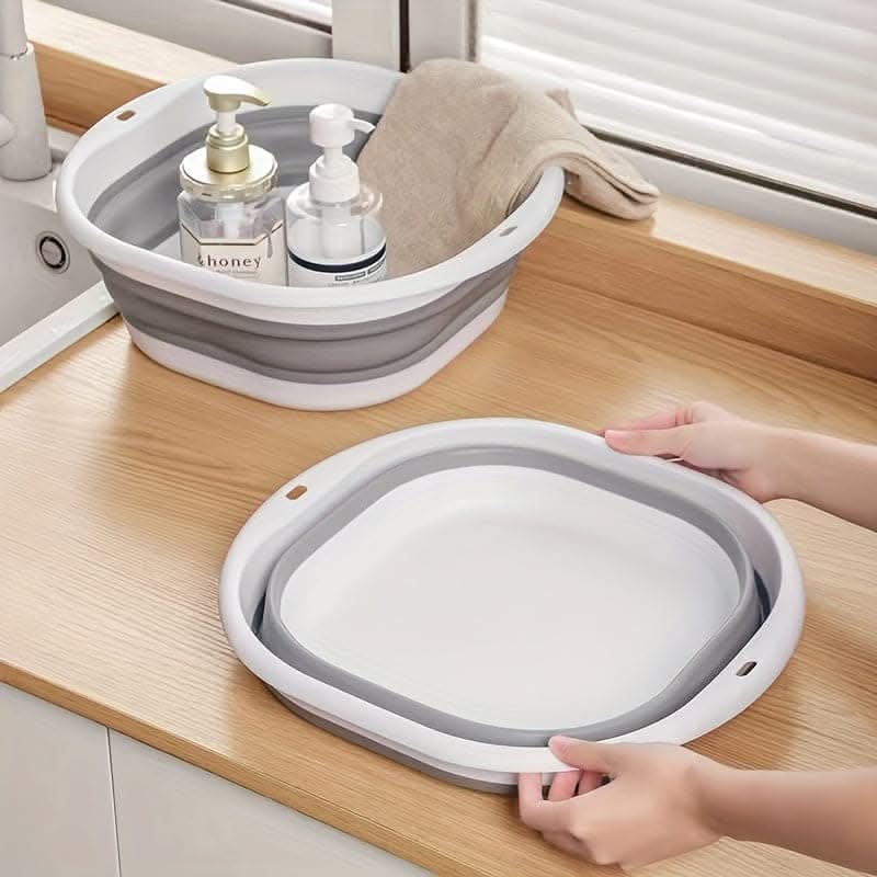 Portable Collapsible Wash Basin - Foldable Plastic Basin for Home, Dorm, and Outdoor Use