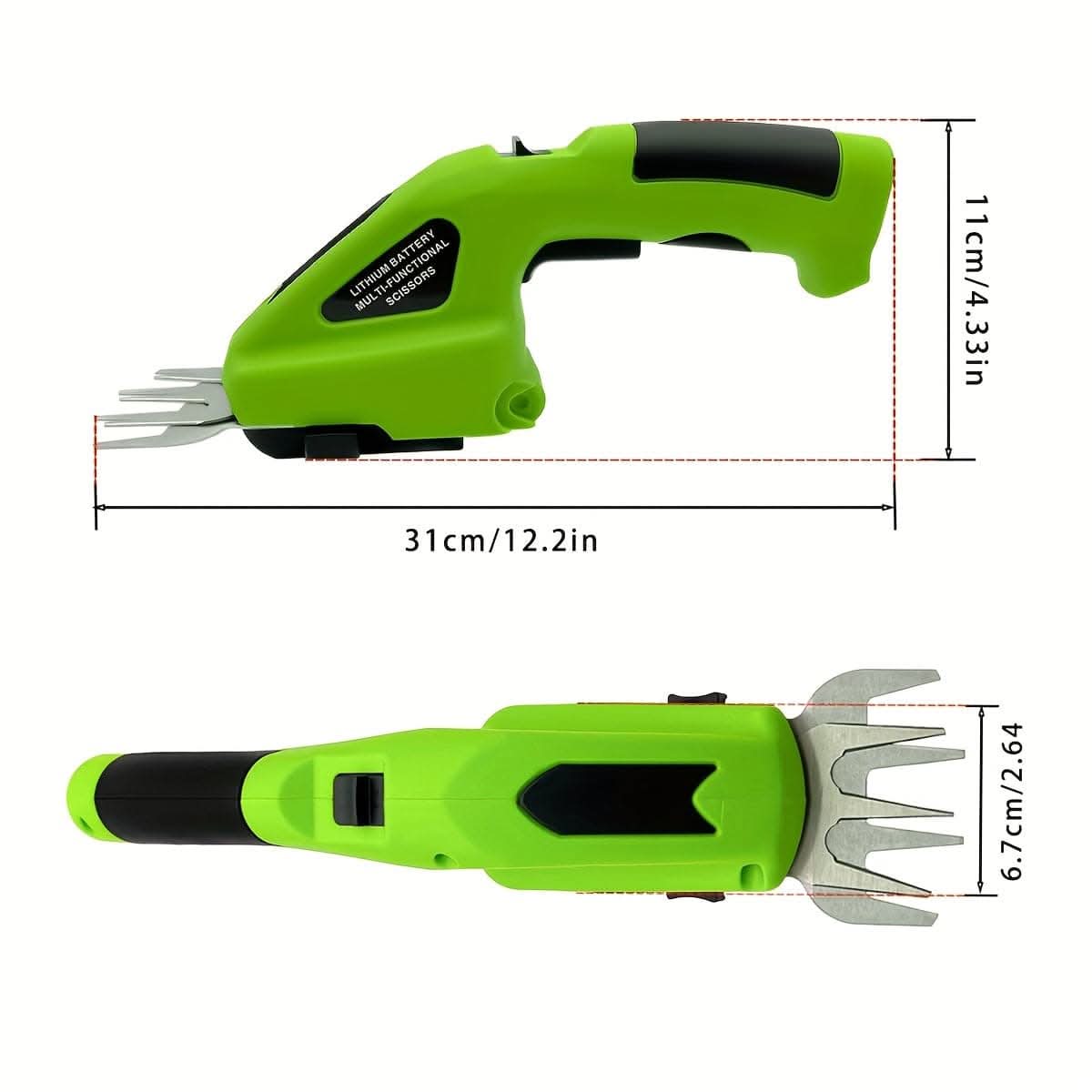 7.2V 2-in-1 Electric Handheld Hedge Trimmer & Pruning Shears