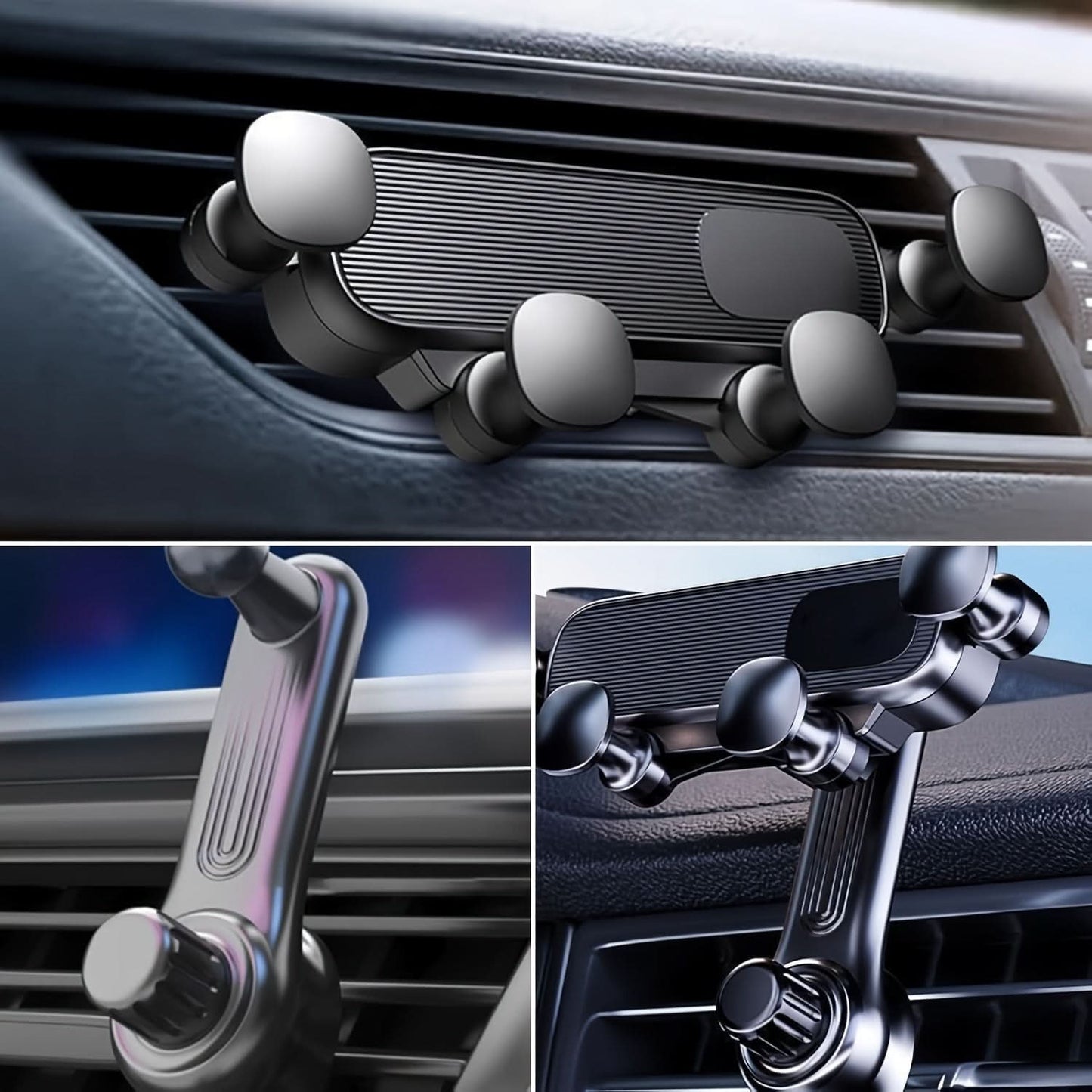 360° Rotatable Invisible Air Vent Mount Car Phone Holder- Retractable & Adjustable