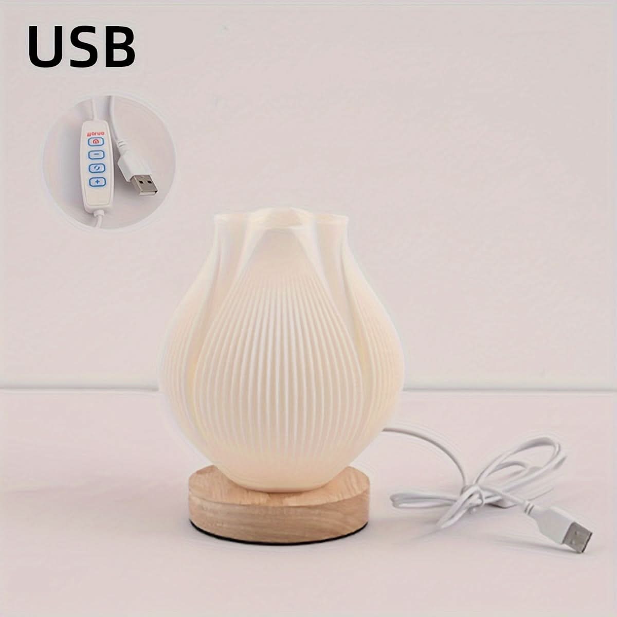 Chic Bedside Table Lamp - USB Powered LED Night Light