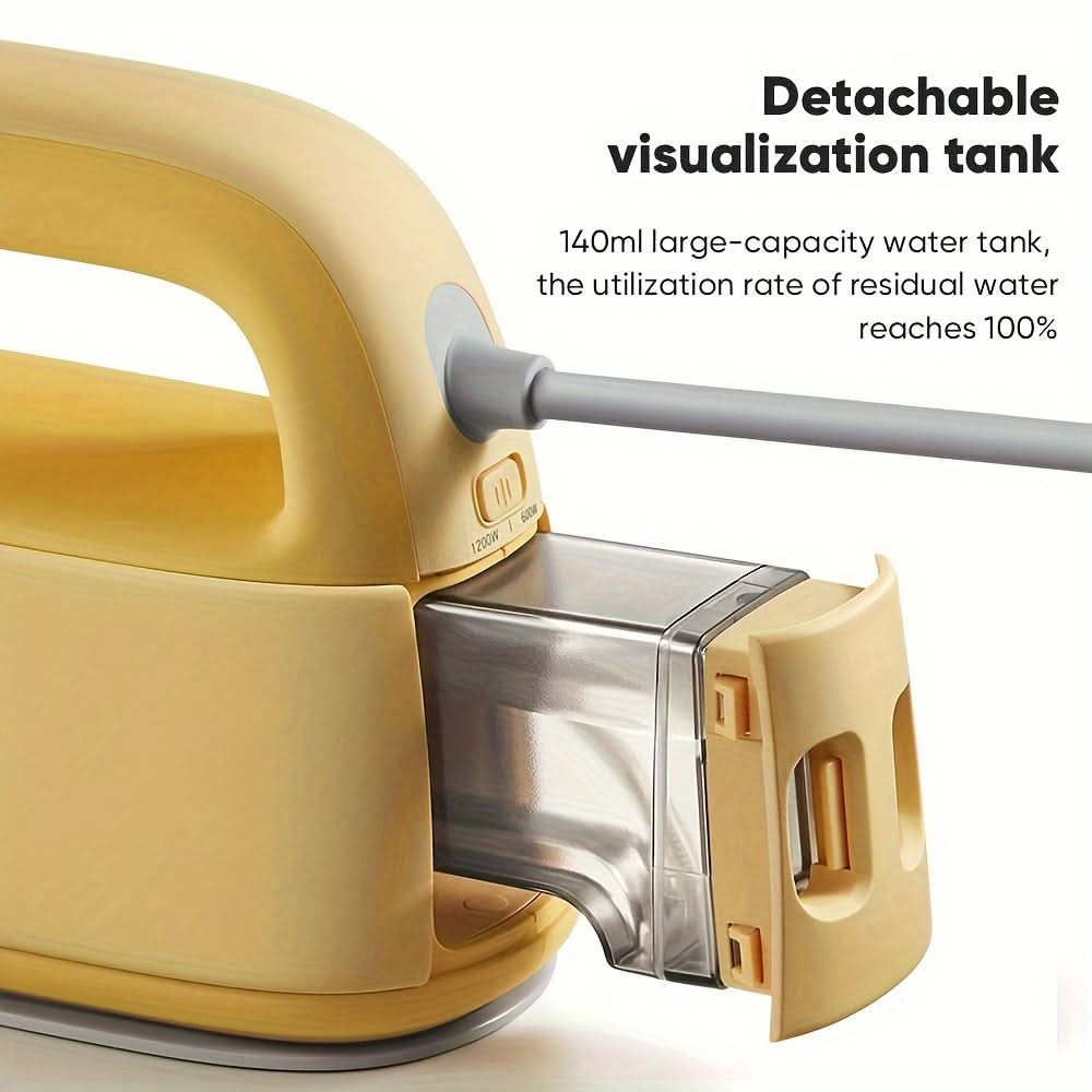 Portable Steam Iron for Clothes - Detachable Tank, Two-Speed
