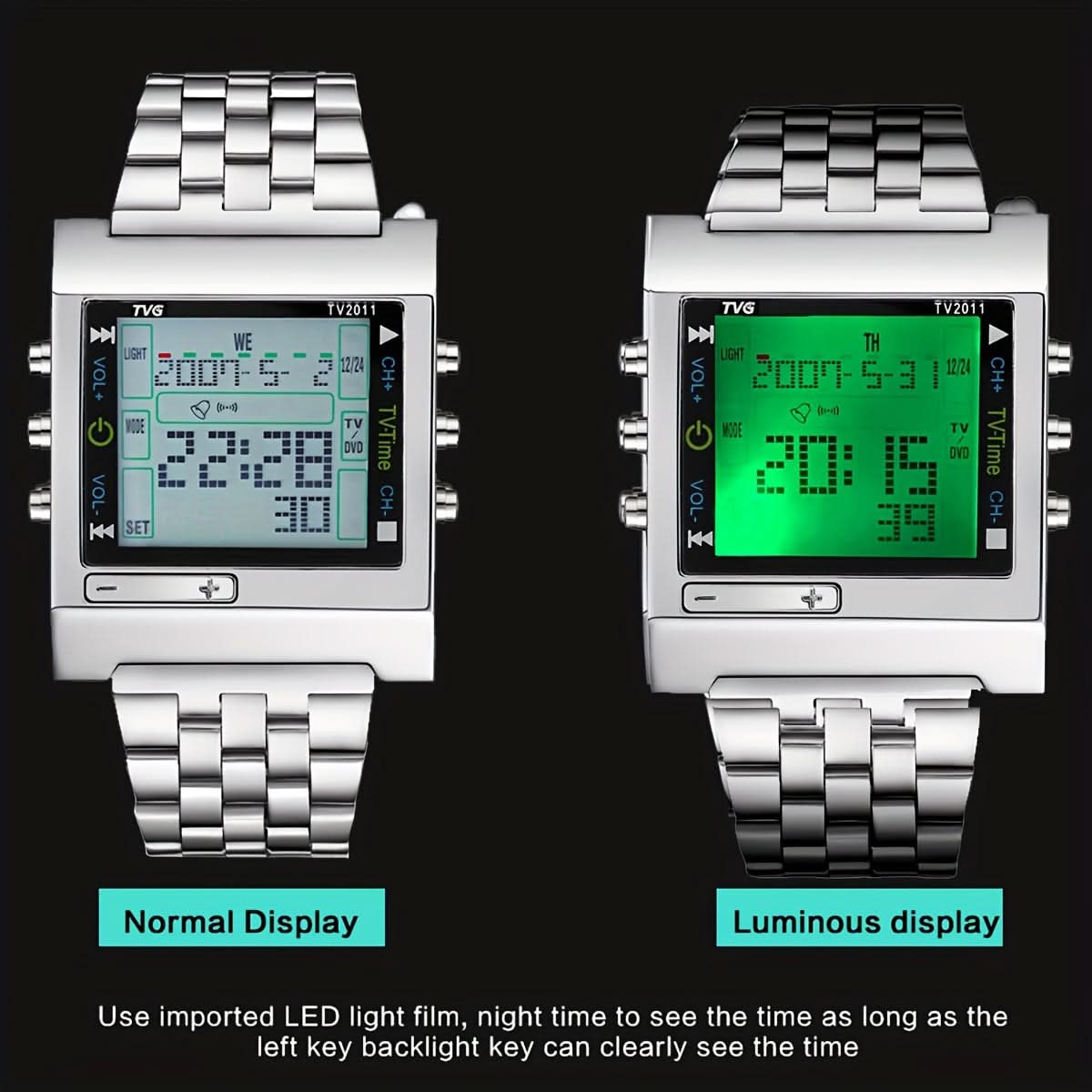 Men's Sporty Square Digital LED Watch