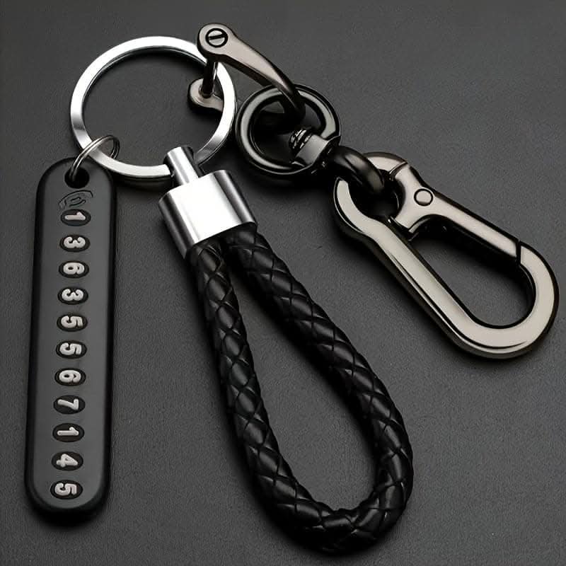 Anti-Loss Car Key Chain with Phone Number