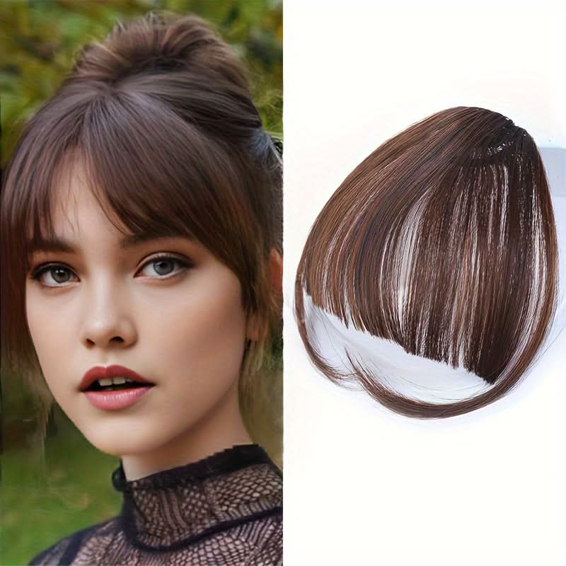 Elegant Synthetic Hair Extensions with Sideburns – Clip-In Bangs