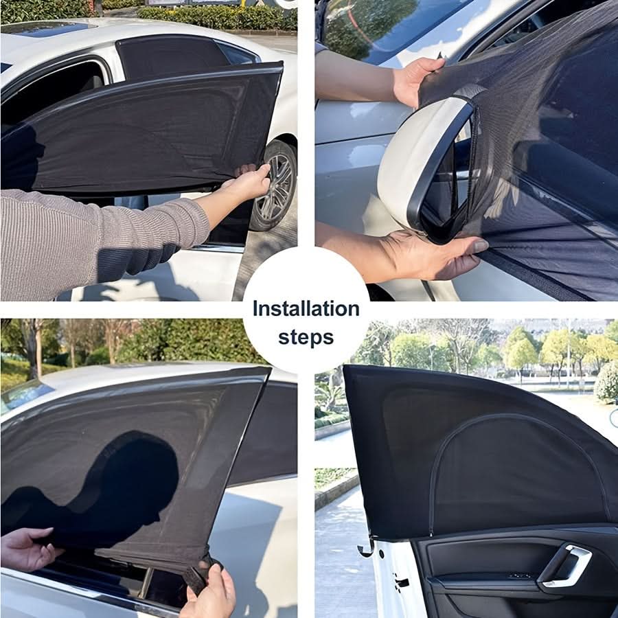 Car Privacy Window Screen – UV Protection Mesh with Zipper