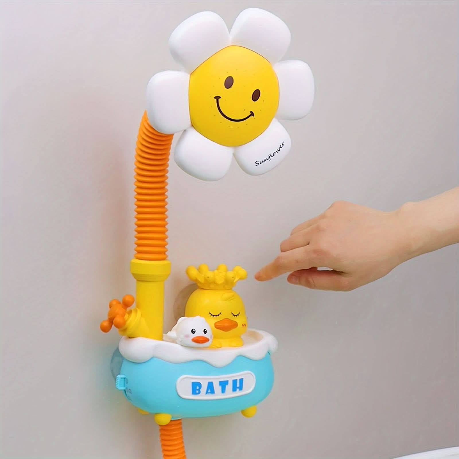 Baby Shower Toy with Electric Sprinkler-Fun Duck Water Play Bathtub Toy Set for Infants