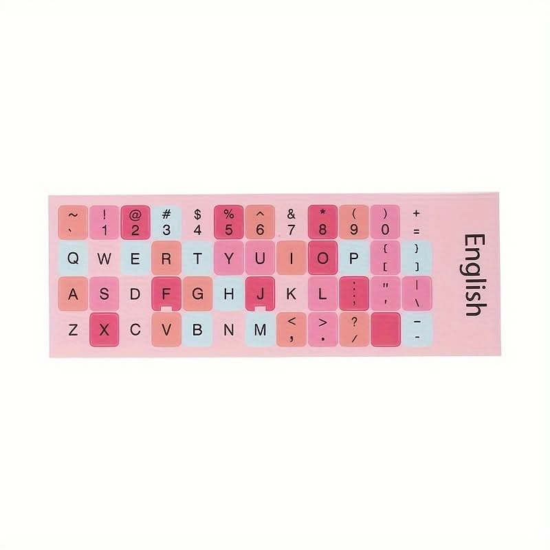Pack of 2 Reusable Multicolored Keyboard Decals – Universal Stickers