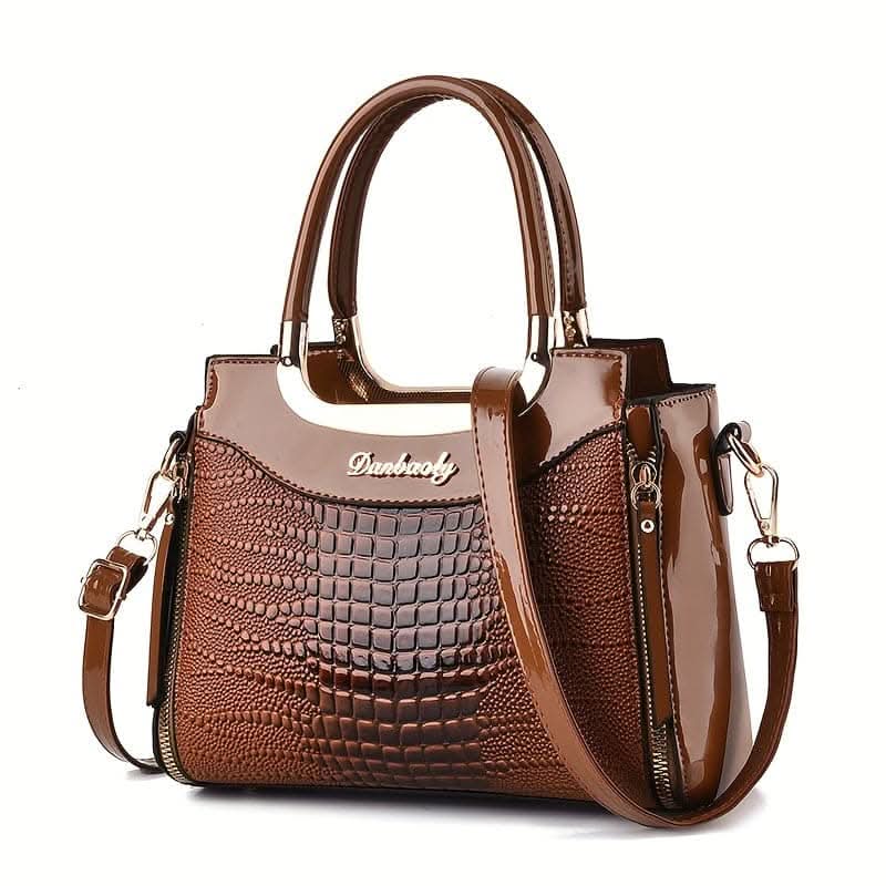 Crocodile Pattern Tote Bag with Multi-pocket
