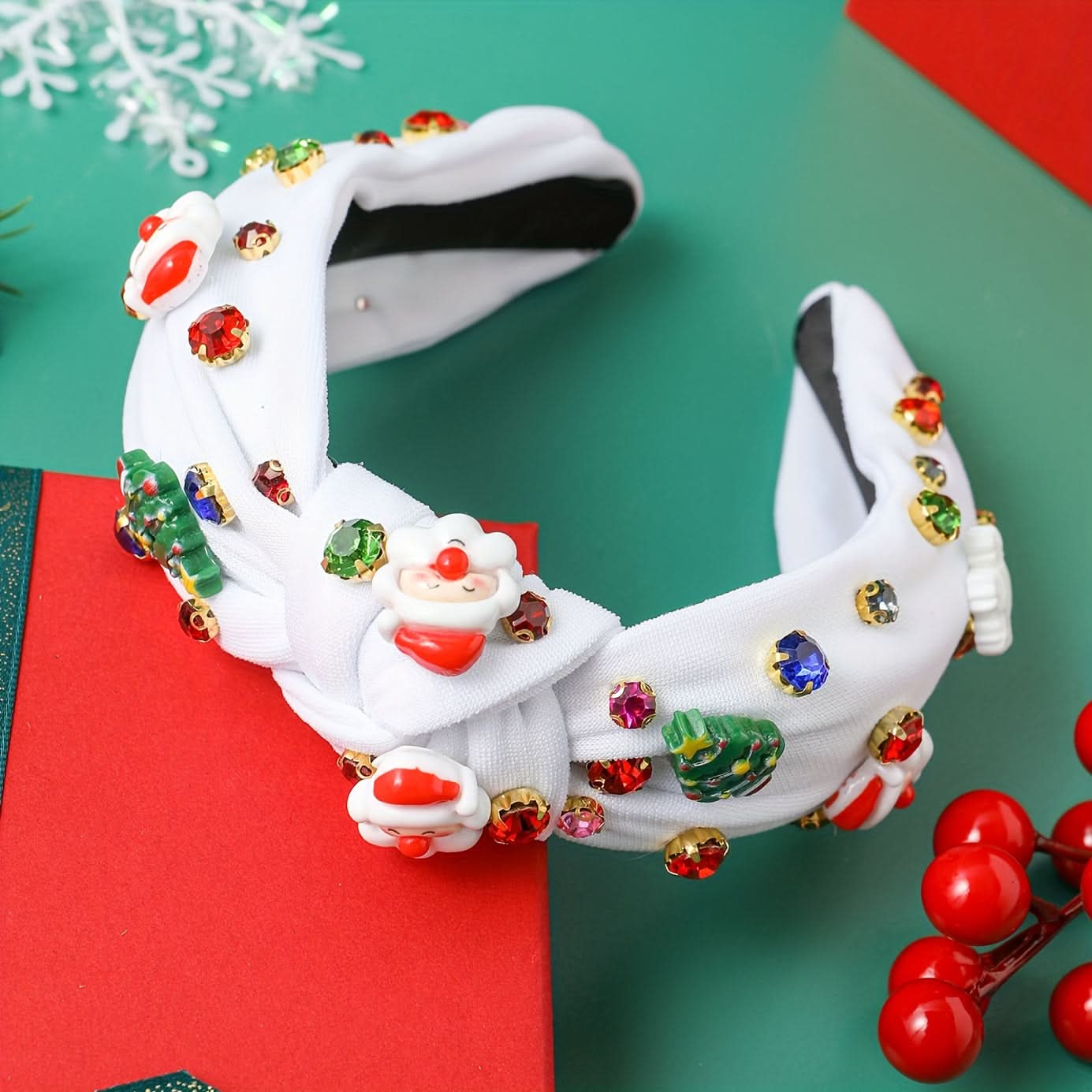 3-Piece Rhinestone Christmas Headband Set for Women