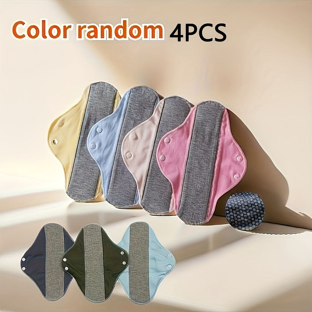 4pcs Graphene Antibacterial Menstrual Pads – Washable Leak-Proof