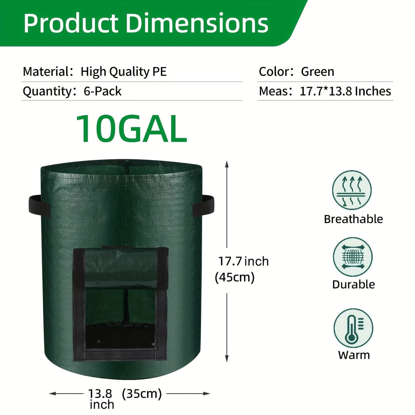 Buy 1 Get 1 Free Large Capacity Potato Grow Bags
