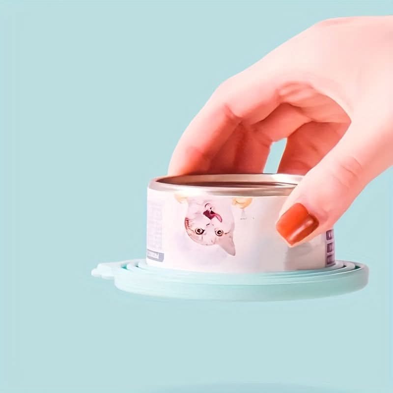 Silicone Pet Food Can Lid with Spoon