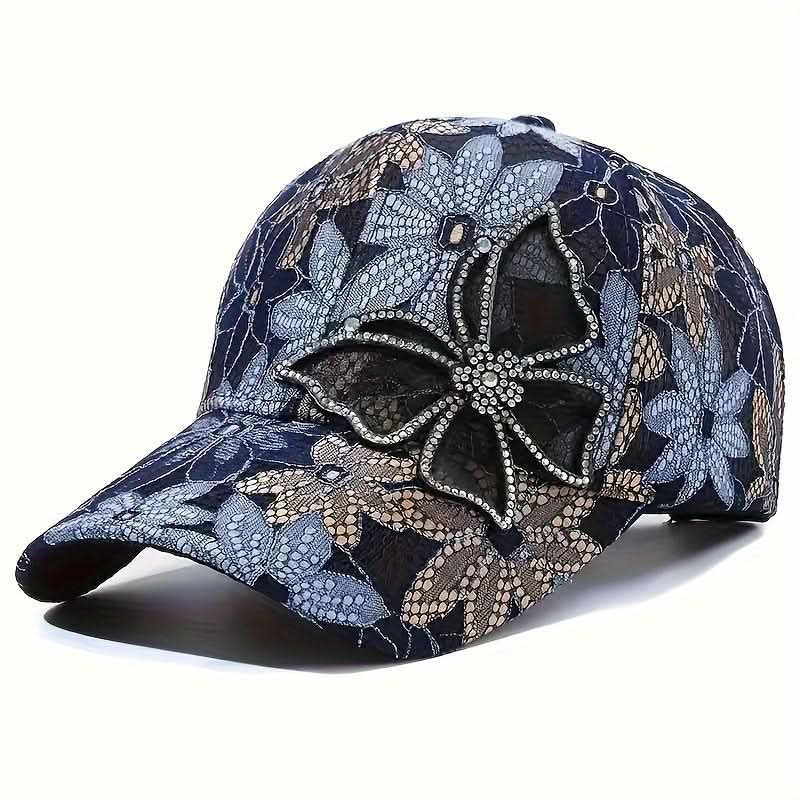 Women's Mesh Baseball Cap with Sequin Butterfly – Lightweight, Adjustable