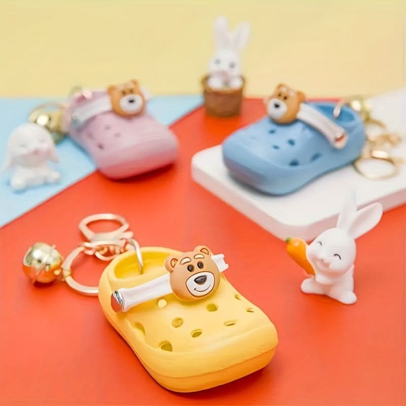 Grefay PVC Cartoon Bear Shoe Keychain Charm