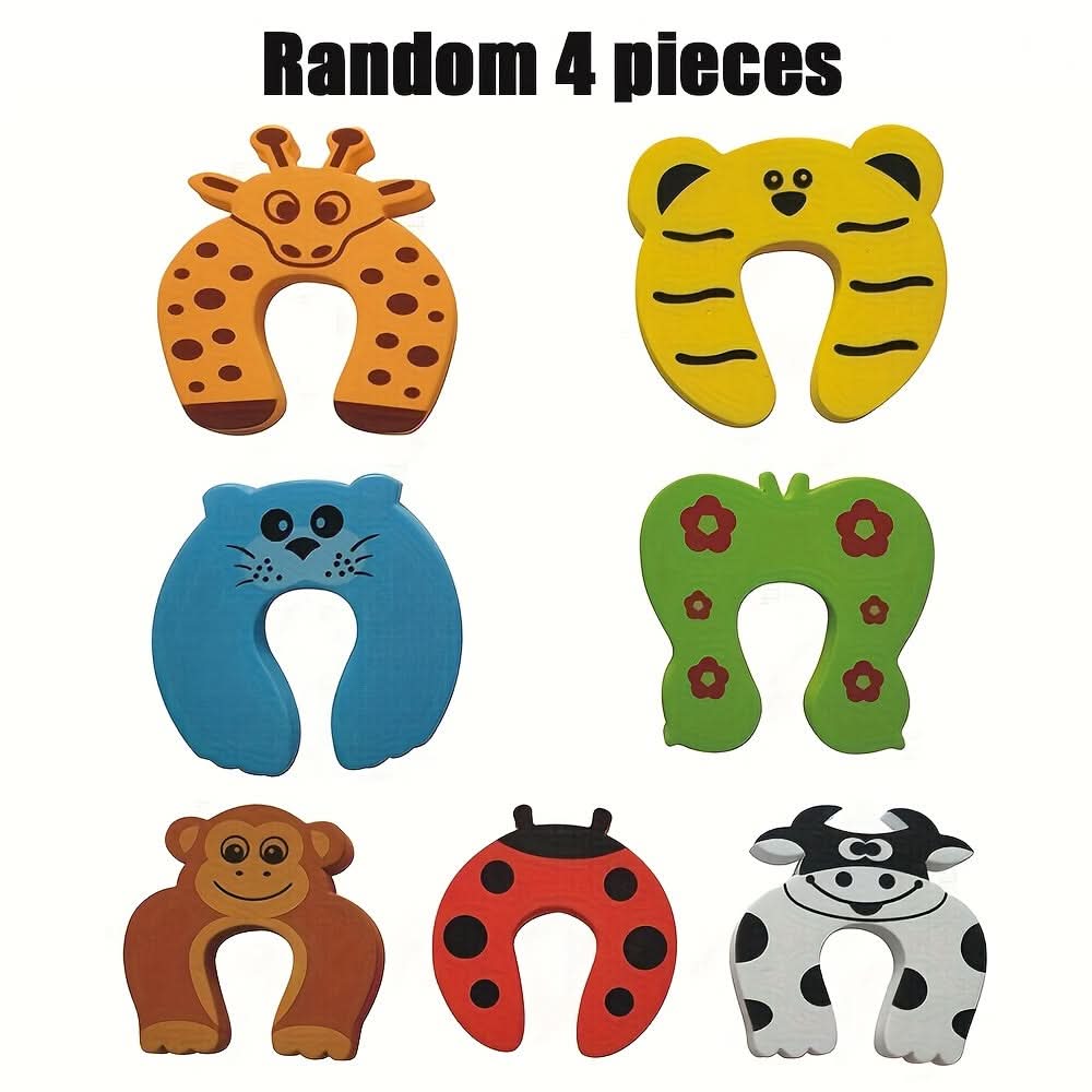 2 pc Anti-Pinch Door Stopper for Kids – Cartoon Safety Door Clamp