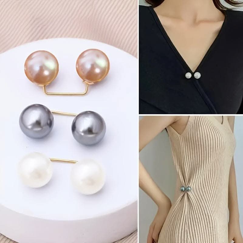 Pack of 3 Pearl Brooch Pins for Waist Cinching