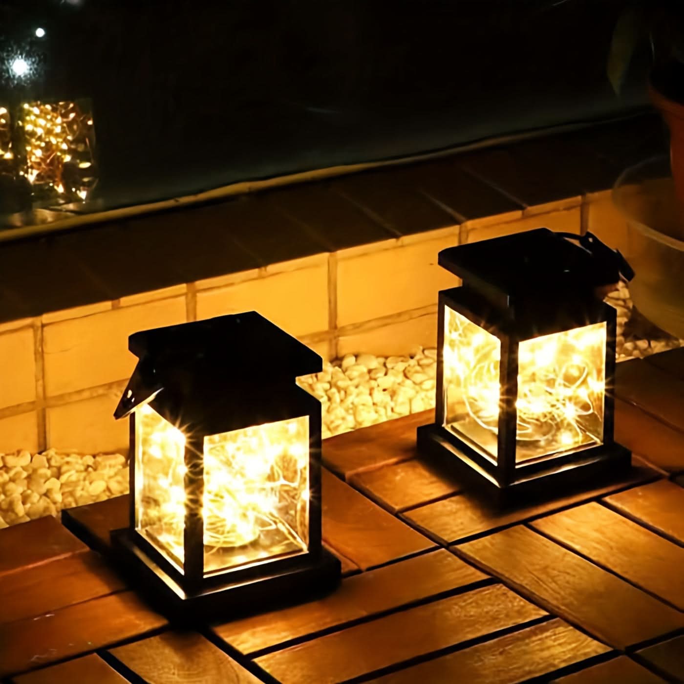Solar-Powered Hanging Lanterns – Outdoor Garden Lights