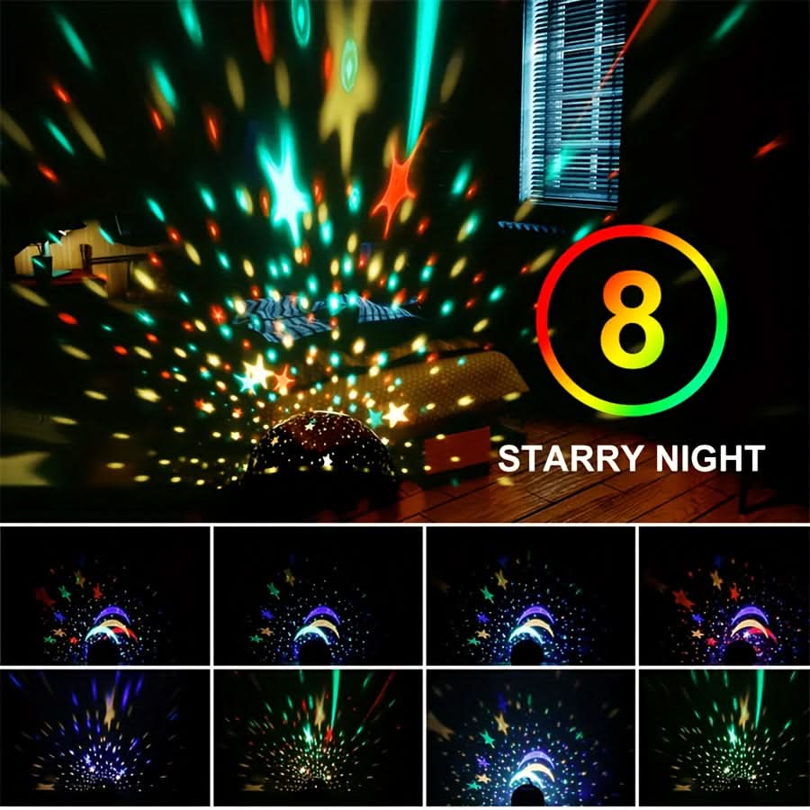 360° Rotating Moon Star Light Projector