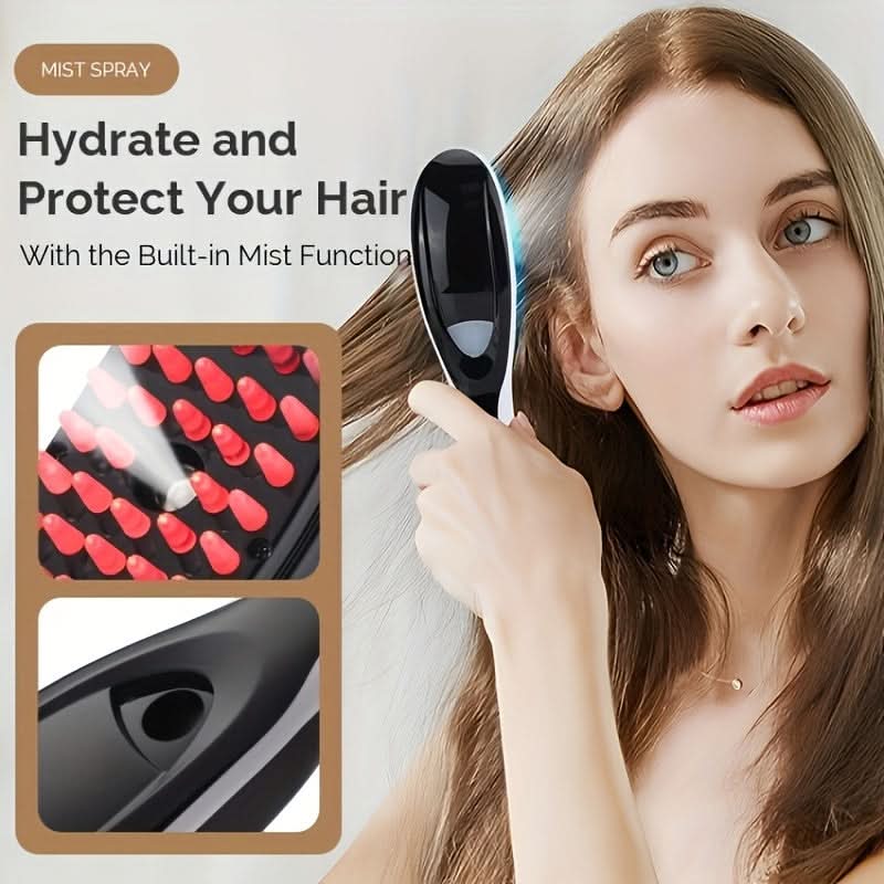 USB Rechargeable Steam Hair Brush Massager