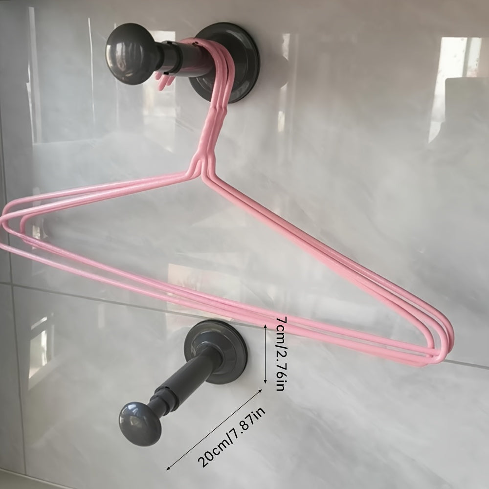 Worldwide Retractable Hanger Storage Rack – No-Drill Suction Mount, Adjustable Length, Space-Saving