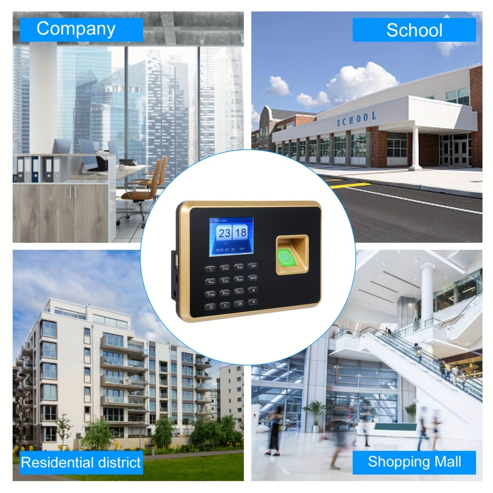 Biometric Fingerprint Time Clock with ID Card Recognition