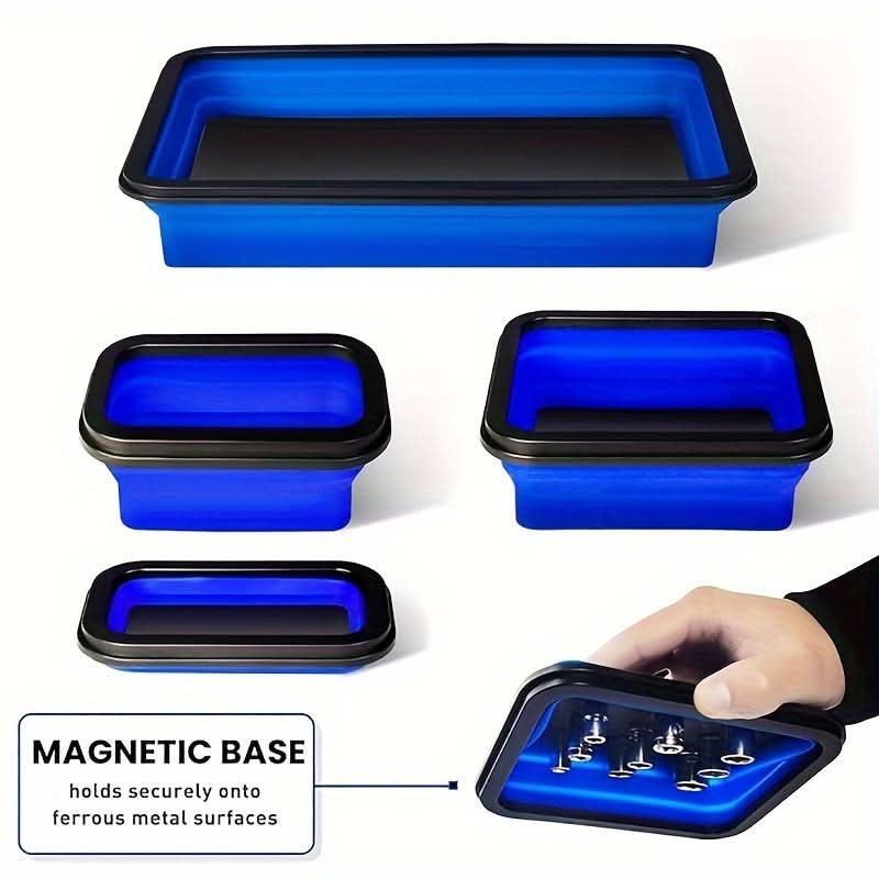 3-Piece Magnetic Silicone Tray Set for Tools