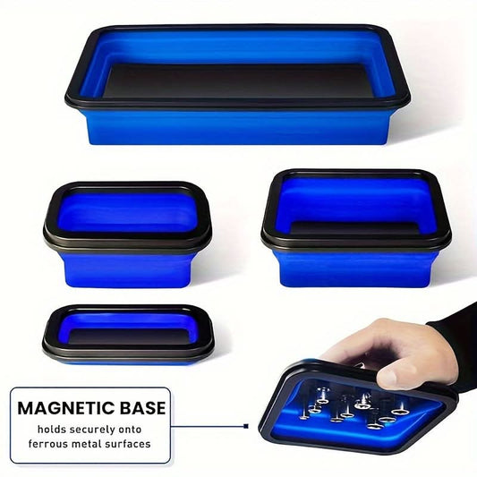 3-Piece Magnetic Silicone Tray Set for Tools