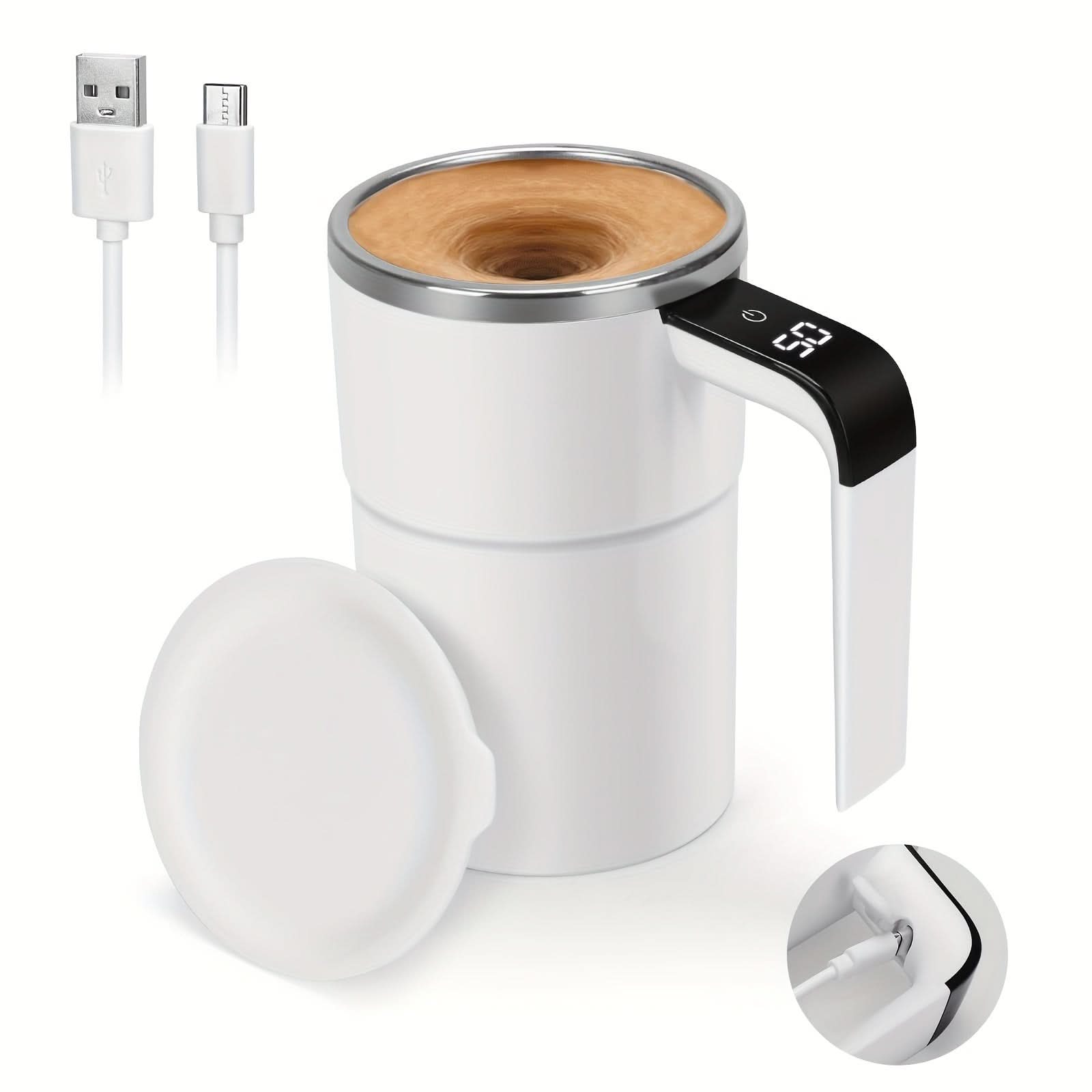 Automatic Stirring Coffee Mug, USB Rechargeable 304 Stainless Steel Cup