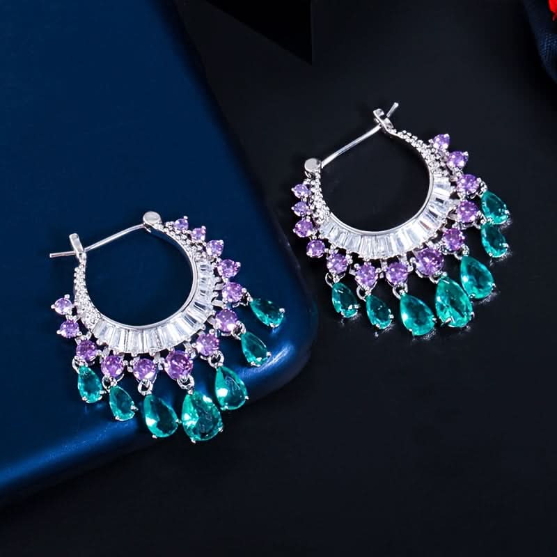 Boho Multicolor Tassel Hoop Earrings for Women