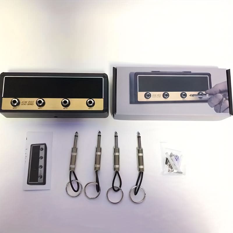 Guitar Plug Keychain Set with Holder