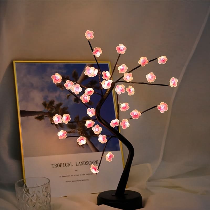 Cherry Blossom LED Bonsai Tree Lamp - USB & Battery Powered