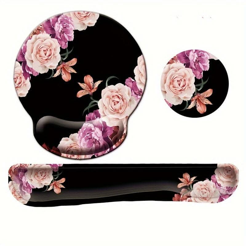 3-Piece Ergonomic Wrist Rest and Mouse Pad Set